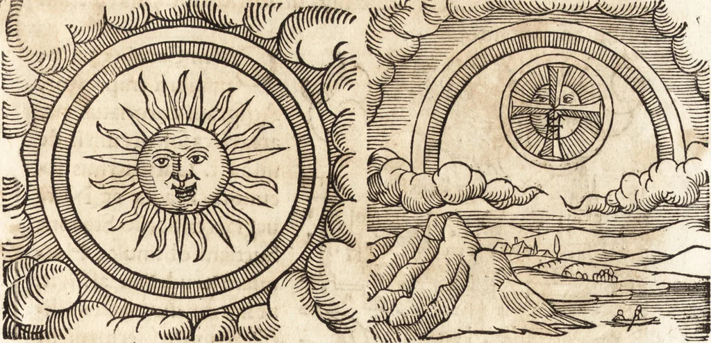 An illustration from Prodigiorvm ac ostentorvm chronicon : quae praeter naturae ordinem, motum, et operationem, et in svperioribus & his inferioribus mundi regionibus, ab exordio mundi usque ad haec nostra tempora, acciderunt ..., 1557, leaf 536