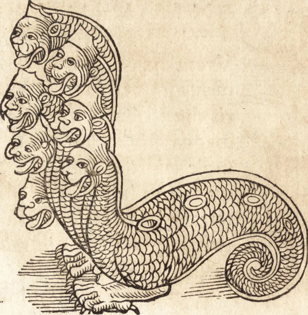 An illustration from Prodigiorvm ac ostentorvm chronicon : quae praeter naturae ordinem, motum, et operationem, et in svperioribus & his inferioribus mundi regionibus, ab exordio mundi usque ad haec nostra tempora, acciderunt ..., 1557, leaf 549