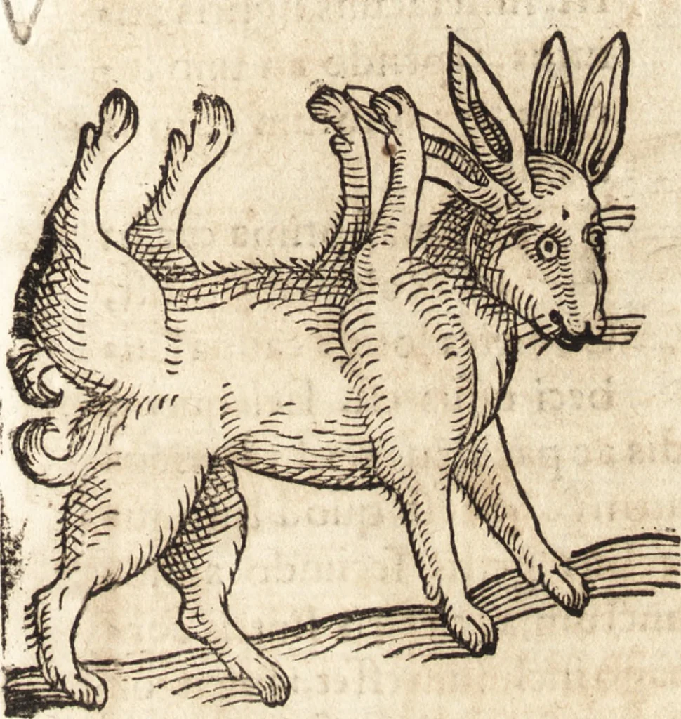 An illustration from Prodigiorvm ac ostentorvm chronicon : quae praeter naturae ordinem, motum, et operationem, et in svperioribus & his inferioribus mundi regionibus, ab exordio mundi usque ad haec nostra tempora, acciderunt ..., 1557, leaf 562