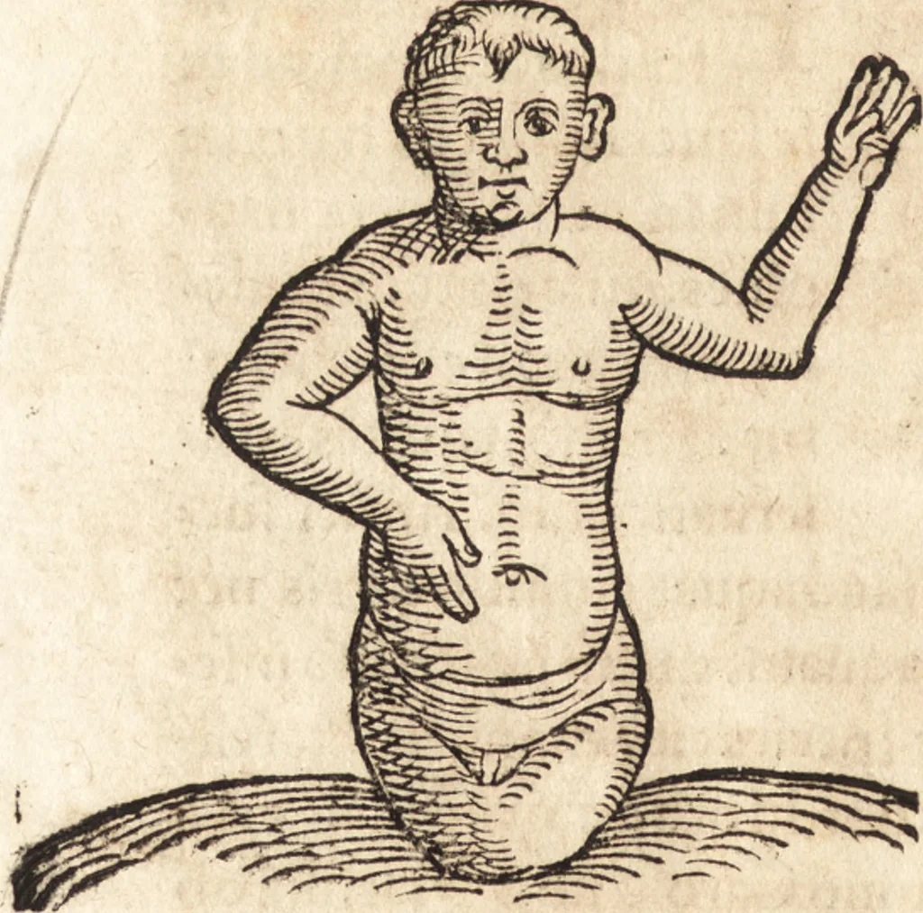 An illustration from Prodigiorvm ac ostentorvm chronicon : quae praeter naturae ordinem, motum, et operationem, et in svperioribus & his inferioribus mundi regionibus, ab exordio mundi usque ad haec nostra tempora, acciderunt ..., 1557, leaf 571