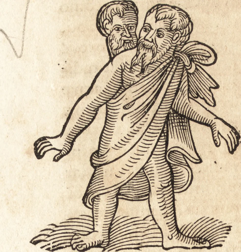 An illustration from Prodigiorvm ac ostentorvm chronicon : quae praeter naturae ordinem, motum, et operationem, et in svperioribus & his inferioribus mundi regionibus, ab exordio mundi usque ad haec nostra tempora, acciderunt ..., 1557, leaf 575