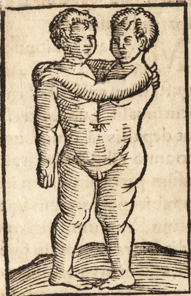 An illustration from Prodigiorvm ac ostentorvm chronicon : quae praeter naturae ordinem, motum, et operationem, et in svperioribus & his inferioribus mundi regionibus, ab exordio mundi usque ad haec nostra tempora, acciderunt ..., 1557, leaf 592