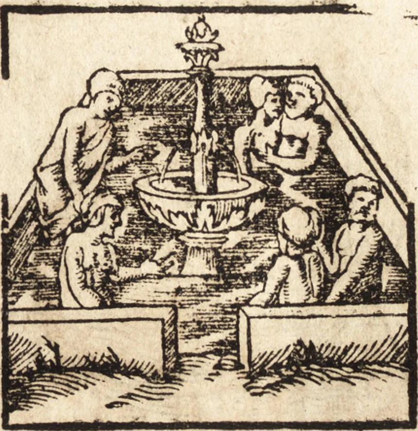An illustration from Prodigiorvm ac ostentorvm chronicon : quae praeter naturae ordinem, motum, et operationem, et in svperioribus & his inferioribus mundi regionibus, ab exordio mundi usque ad haec nostra tempora, acciderunt ..., 1557, leaf 600