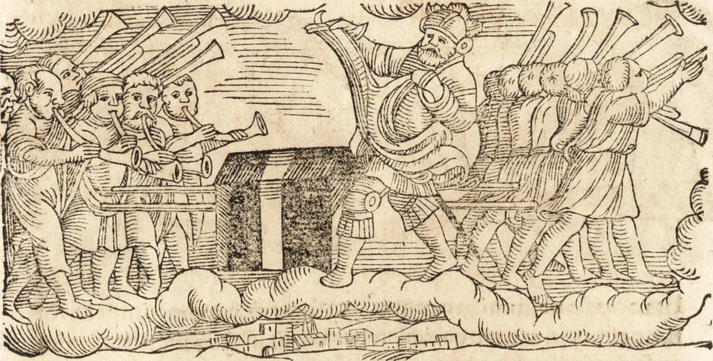 An illustration from Prodigiorvm ac ostentorvm chronicon : quae praeter naturae ordinem, motum, et operationem, et in svperioribus & his inferioribus mundi regionibus, ab exordio mundi usque ad haec nostra tempora, acciderunt ..., 1557, leaf 608