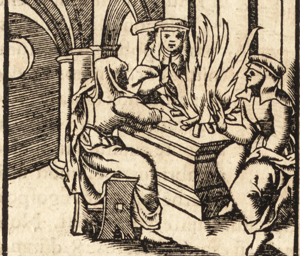 An illustration from Prodigiorvm ac ostentorvm chronicon : quae praeter naturae ordinem, motum, et operationem, et in svperioribus & his inferioribus mundi regionibus, ab exordio mundi usque ad haec nostra tempora, acciderunt ..., 1557, leaf 61
