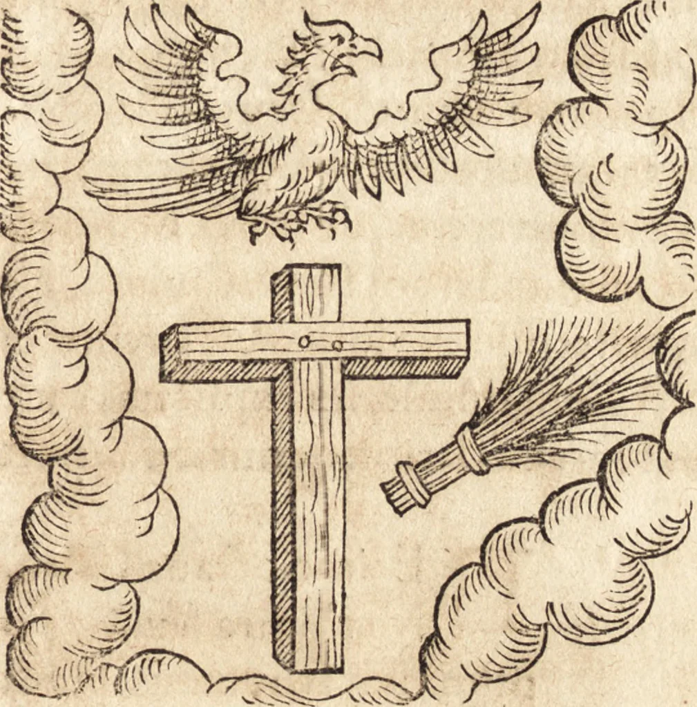 An illustration from Prodigiorvm ac ostentorvm chronicon : quae praeter naturae ordinem, motum, et operationem, et in svperioribus & his inferioribus mundi regionibus, ab exordio mundi usque ad haec nostra tempora, acciderunt ..., 1557, leaf 610