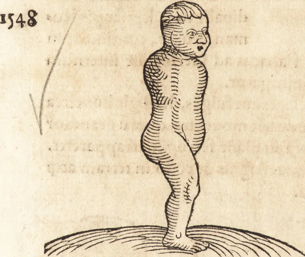 An illustration from Prodigiorvm ac ostentorvm chronicon : quae praeter naturae ordinem, motum, et operationem, et in svperioribus & his inferioribus mundi regionibus, ab exordio mundi usque ad haec nostra tempora, acciderunt ..., 1557, leaf 611