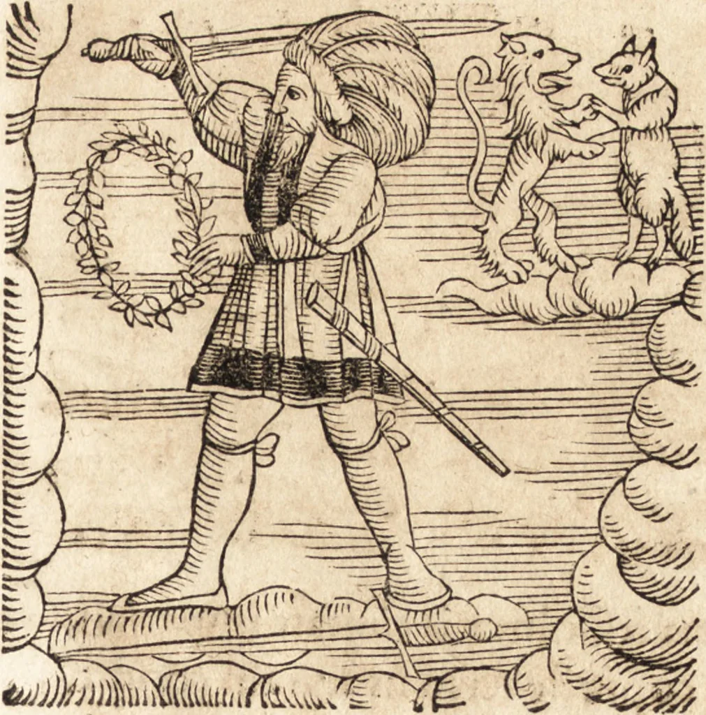 An illustration from Prodigiorvm ac ostentorvm chronicon : quae praeter naturae ordinem, motum, et operationem, et in svperioribus & his inferioribus mundi regionibus, ab exordio mundi usque ad haec nostra tempora, acciderunt ..., 1557, leaf 614