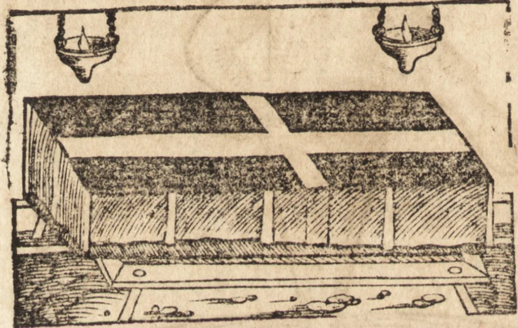 An illustration from Prodigiorvm ac ostentorvm chronicon : quae praeter naturae ordinem, motum, et operationem, et in svperioribus & his inferioribus mundi regionibus, ab exordio mundi usque ad haec nostra tempora, acciderunt ..., 1557, leaf 635
