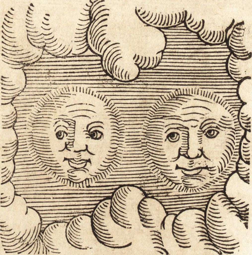 An illustration from Prodigiorvm ac ostentorvm chronicon : quae praeter naturae ordinem, motum, et operationem, et in svperioribus & his inferioribus mundi regionibus, ab exordio mundi usque ad haec nostra tempora, acciderunt ..., 1557, leaf 646