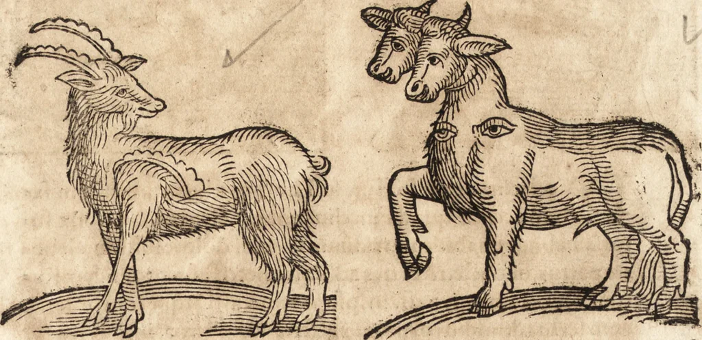 An illustration from Prodigiorvm ac ostentorvm chronicon : quae praeter naturae ordinem, motum, et operationem, et in svperioribus & his inferioribus mundi regionibus, ab exordio mundi usque ad haec nostra tempora, acciderunt ..., 1557, leaf 658