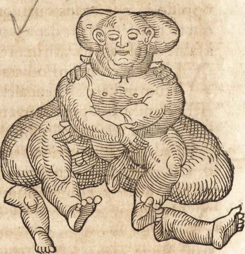 An illustration from Prodigiorvm ac ostentorvm chronicon : quae praeter naturae ordinem, motum, et operationem, et in svperioribus & his inferioribus mundi regionibus, ab exordio mundi usque ad haec nostra tempora, acciderunt ..., 1557, leaf 661