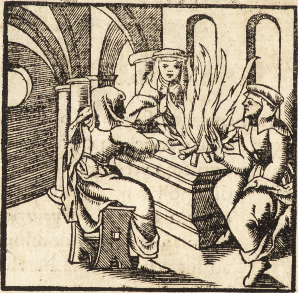 An illustration from Prodigiorvm ac ostentorvm chronicon : quae praeter naturae ordinem, motum, et operationem, et in svperioribus & his inferioribus mundi regionibus, ab exordio mundi usque ad haec nostra tempora, acciderunt ..., 1557, leaf 67