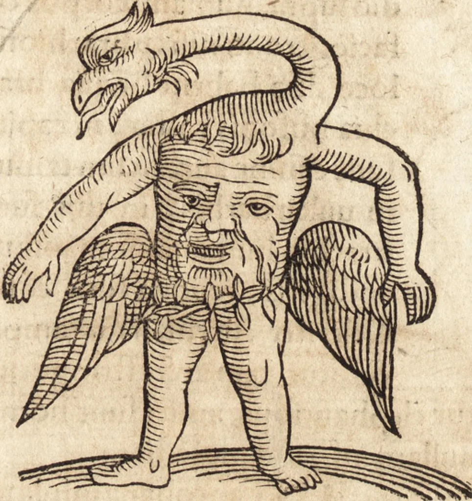 An illustration from Prodigiorvm ac ostentorvm chronicon : quae praeter naturae ordinem, motum, et operationem, et in svperioribus & his inferioribus mundi regionibus, ab exordio mundi usque ad haec nostra tempora, acciderunt ..., 1557, leaf 678
