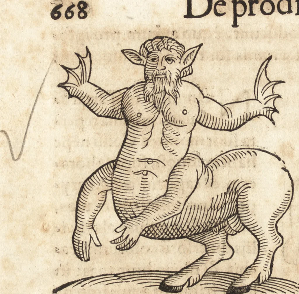 An illustration from Prodigiorvm ac ostentorvm chronicon : quae praeter naturae ordinem, motum, et operationem, et in svperioribus & his inferioribus mundi regionibus, ab exordio mundi usque ad haec nostra tempora, acciderunt ..., 1557, leaf 679