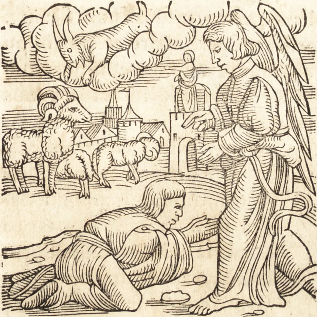 An illustration from Prodigiorvm ac ostentorvm chronicon : quae praeter naturae ordinem, motum, et operationem, et in svperioribus & his inferioribus mundi regionibus, ab exordio mundi usque ad haec nostra tempora, acciderunt ..., 1557, leaf 78