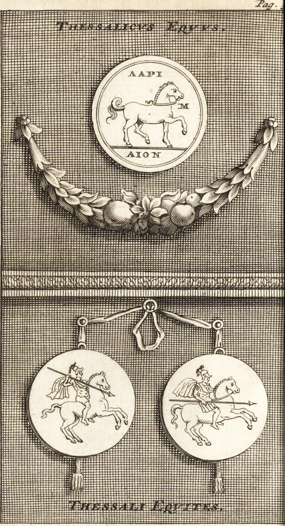 An illustration from Q. Curtius Rufus De rebus gestis Alexandri Magni : cum commentariis Raderi, Bongarsii, Popmae, Salmaaii, Gronovii, Loccenii & Freinshemii : hujusque & vetustioribus supplementis, nec non locorum difficiliorum interpretatione, & indice philologico locupletissimo rerum & verborum : accedunt figurae aeneae ad historiam Alexandri Magni apud curtium illustrandam necessariae, 1696, leaf 61
