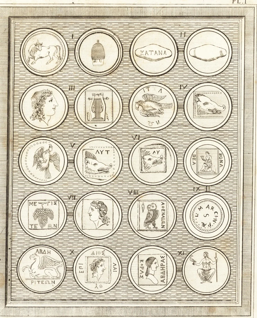 An illustration from Recherches sur l'origine, l'esprit et les progrès des arts de la Grèce : sur leur connexion avec les arts et la religion de plus anciens peuples connus : sur les monumens antiques de l'Inde, de la Perse, du reste de l'Asie, de l'Europe et de l'Égypte, 1785, leaf 546