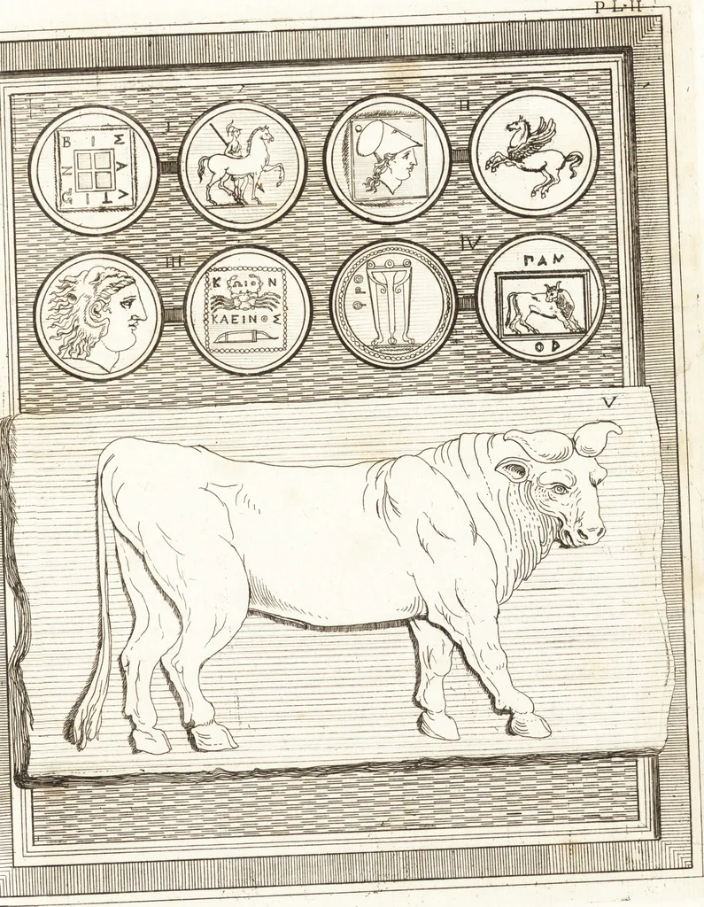An illustration from Recherches sur l'origine, l'esprit et les progrès des arts de la Grèce : sur leur connexion avec les arts et la religion de plus anciens peuples connus : sur les monumens antiques de l'Inde, de la Perse, du reste de l'Asie, de l'Europe et de l'Égypte, 1785, leaf 548