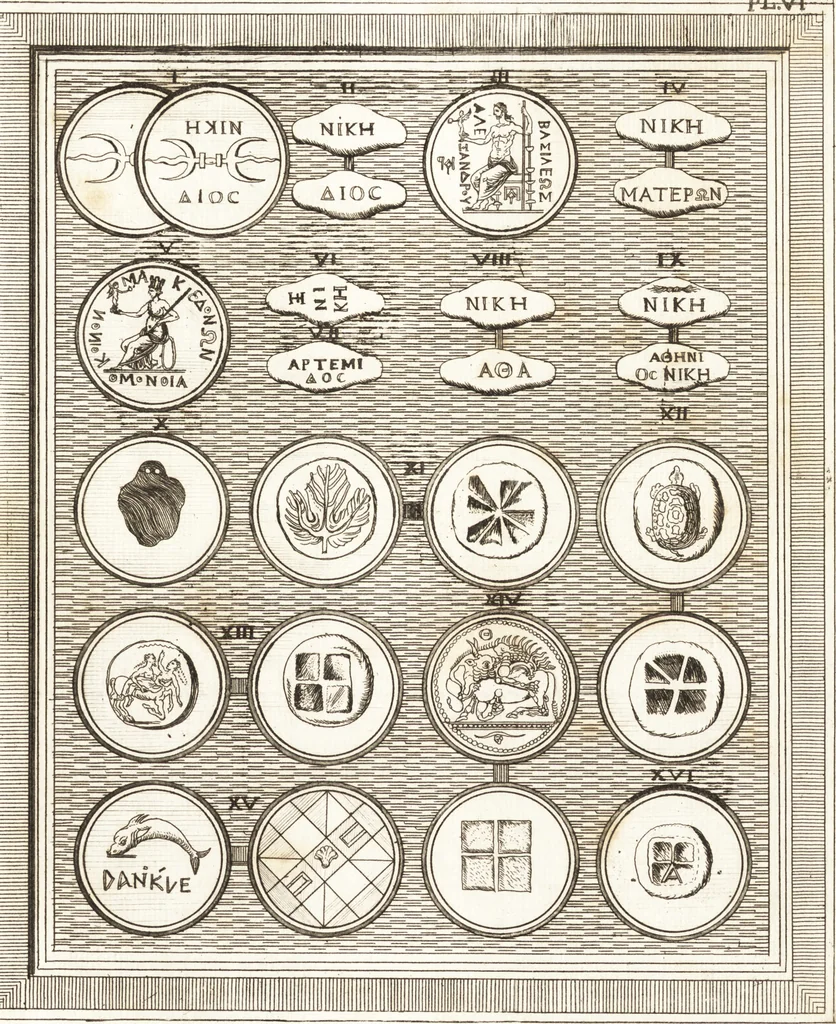 An illustration from Recherches sur l'origine, l'esprit et les progrès des arts de la Grèce : sur leur connexion avec les arts et la religion de plus anciens peuples connus : sur les monumens antiques de l'Inde, de la Perse, du reste de l'Asie, de l'Europe et de l'Égypte, 1785, leaf 556