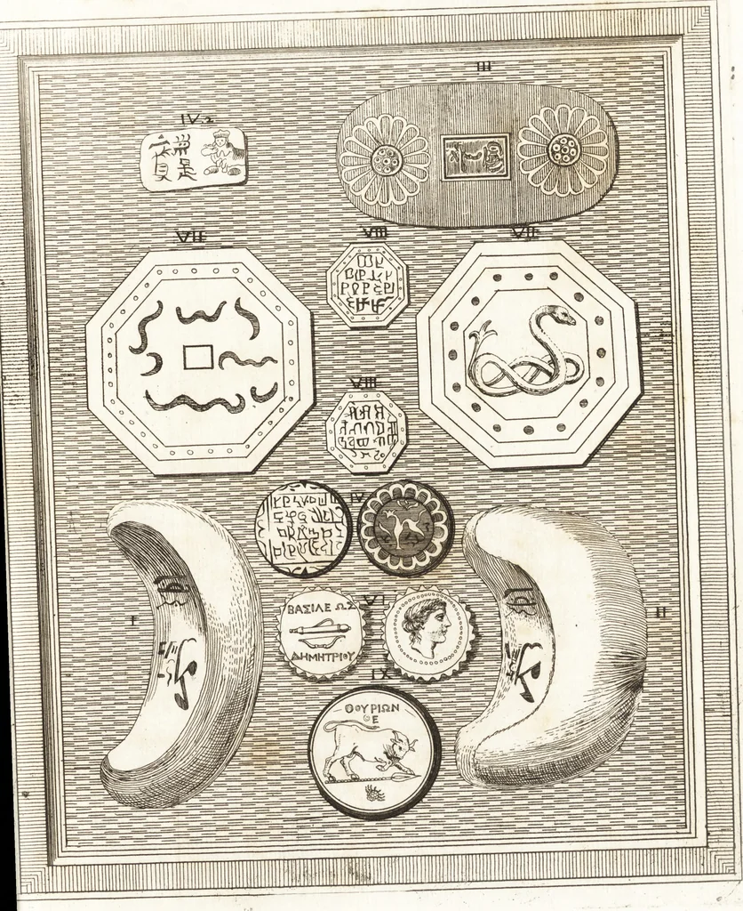 An illustration from Recherches sur l'origine, l'esprit et les progrès des arts de la Grèce : sur leur connexion avec les arts et la religion de plus anciens peuples connus : sur les monumens antiques de l'Inde, de la Perse, du reste de l'Asie, de l'Europe et de l'Égypte, 1785, leaf 558