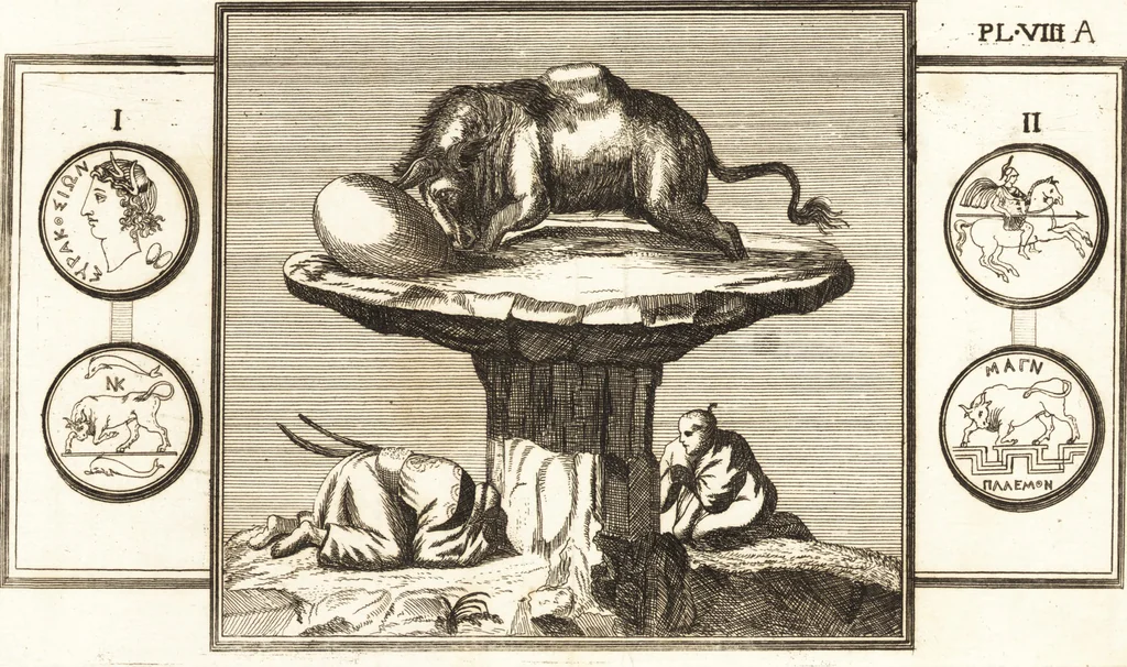 An illustration from Recherches sur l'origine, l'esprit et les progrès des arts de la Grèce : sur leur connexion avec les arts et la religion de plus anciens peuples connus : sur les monumens antiques de l'Inde, de la Perse, du reste de l'Asie, de l'Europe et de l'Égypte, 1785, leaf 560