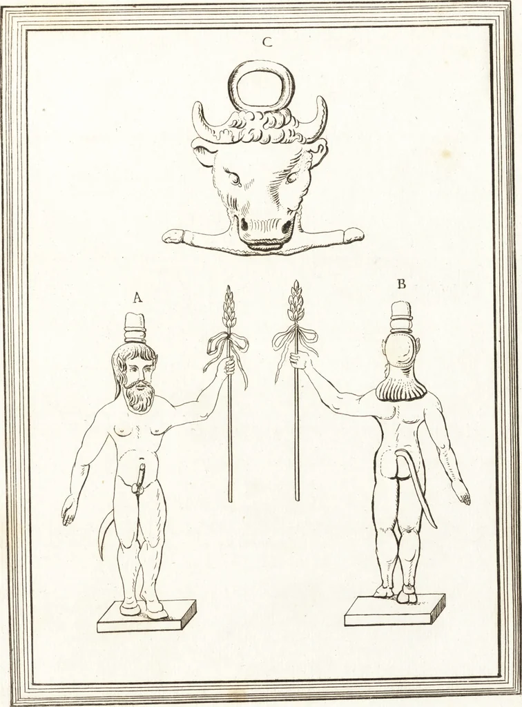 An illustration from Recherches sur l'origine, l'esprit et les progrès des arts de la Grèce : sur leur connexion avec les arts et la religion de plus anciens peuples connus : sur les monumens antiques de l'Inde, de la Perse, du reste de l'Asie, de l'Europe et de l'Égypte, 1785, leaf 572