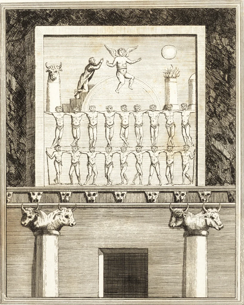 An illustration from Recherches sur l'origine, l'esprit et les progrès des arts de la Grèce : sur leur connexion avec les arts et la religion de plus anciens peuples connus : sur les monumens antiques de l'Inde, de la Perse, du reste de l'Asie, de l'Europe et de l'Égypte, 1785, leaf 578