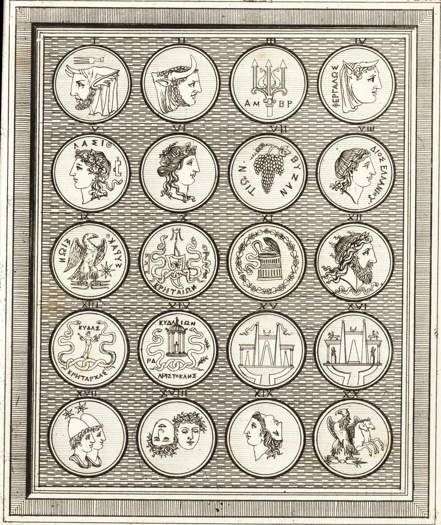 An illustration from Recherches sur l'origine, l'esprit et les progrès des arts de la Grèce : sur leur connexion avec les arts et la religion de plus anciens peuples connus : sur les monumens antiques de l'Inde, de la Perse, du reste de l'Asie, de l'Europe et de l'Égypte, 1785, leaf 586