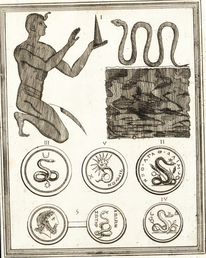 An illustration from Recherches sur l'origine, l'esprit et les progrès des arts de la Grèce : sur leur connexion avec les arts et la religion de plus anciens peuples connus : sur les monumens antiques de l'Inde, de la Perse, du reste de l'Asie, de l'Europe et de l'Égypte, 1785, leaf 592