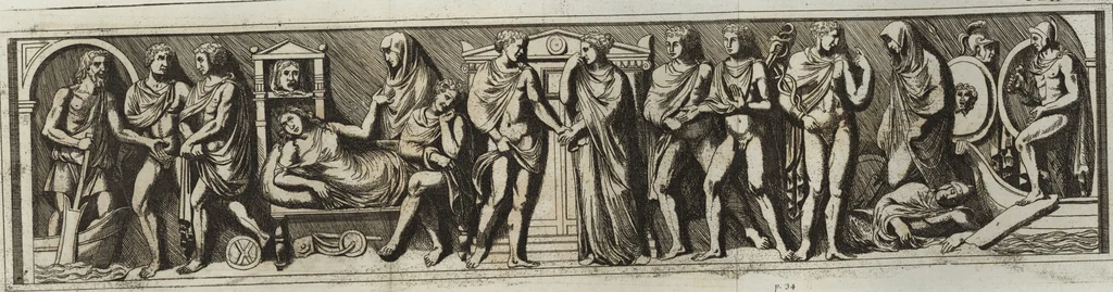 An illustration from Recherches sur l'origine, l'esprit et les progrès des arts de la Grèce : sur leur connexion avec les arts et la religion de plus anciens peuples connus : sur les monumens antiques de l'Inde, de la Perse, du reste de l'Asie, de l'Europe et de l'Égypte, 1785, leaf 490