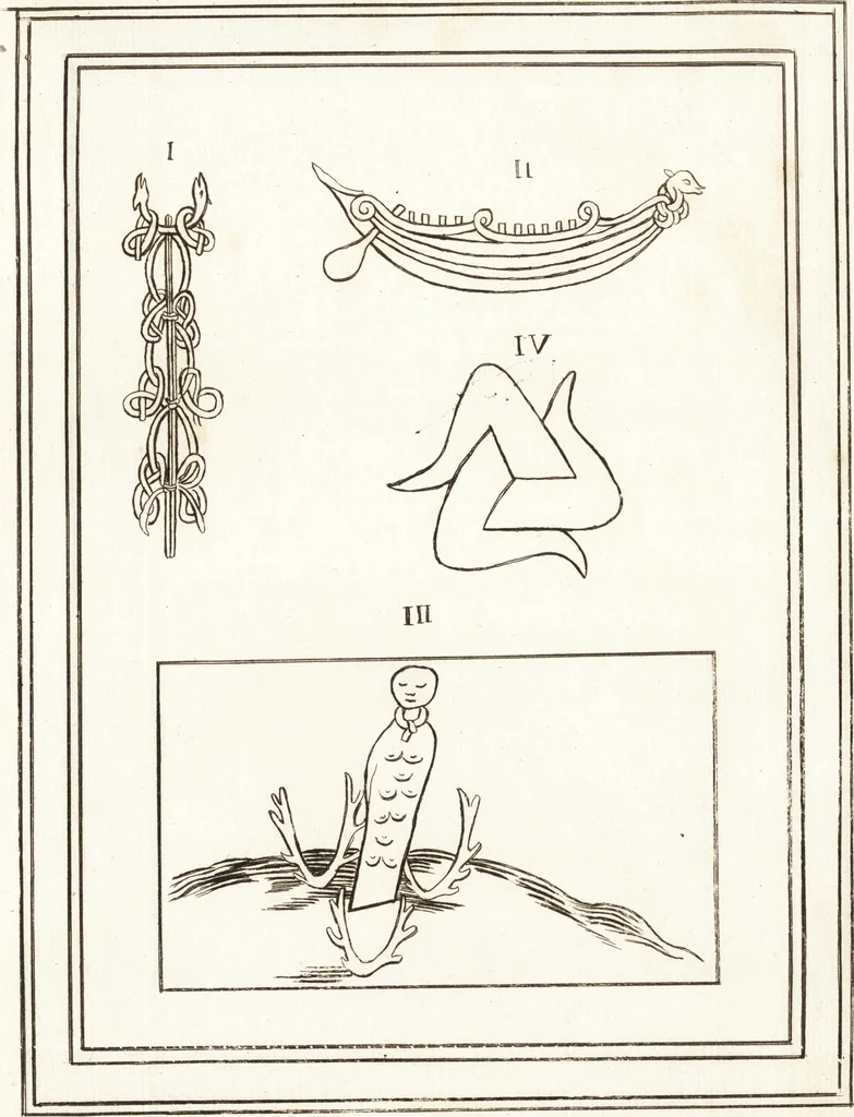 An illustration from Recherches sur l'origine, l'esprit et les progrès des arts de la Grèce : sur leur connexion avec les arts et la religion de plus anciens peuples connus : sur les monumens antiques de l'Inde, de la Perse, du reste de l'Asie, de l'Europe et de l'Égypte, 1785, leaf 498