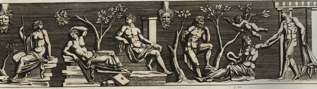 An illustration from Recherches sur l'origine, l'esprit et les progrès des arts de la Grèce : sur leur connexion avec les arts et la religion de plus anciens peuples connus : sur les monumens antiques de l'Inde, de la Perse, du reste de l'Asie, de l'Europe et de l'Égypte, 1785, leaf 510