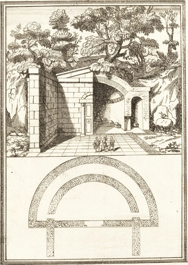 An illustration from Recherches sur l'origine, l'esprit et les progrès des arts de la Grèce : sur leur connexion avec les arts et la religion de plus anciens peuples connus : sur les monumens antiques de l'Inde, de la Perse, du reste de l'Asie, de l'Europe et de l'Égypte, 1785, leaf 518