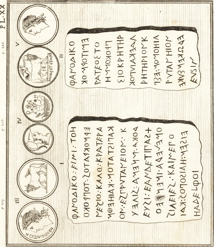 An illustration from Recherches sur l'origine, l'esprit et les progrès des arts de la Grèce : sur leur connexion avec les arts et la religion de plus anciens peuples connus : sur les monumens antiques de l'Inde, de la Perse, du reste de l'Asie, de l'Europe et de l'Égypte, 1785, leaf 530
