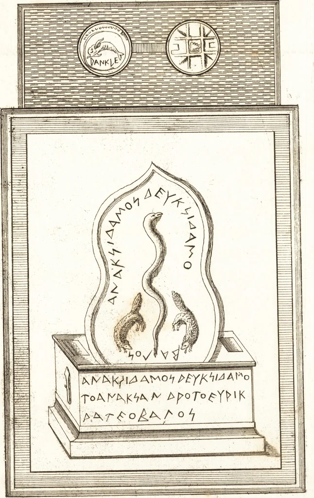 An illustration from Recherches sur l'origine, l'esprit et les progrès des arts de la Grèce : sur leur connexion avec les arts et la religion de plus anciens peuples connus : sur les monumens antiques de l'Inde, de la Perse, du reste de l'Asie, de l'Europe et de l'Égypte, 1785, leaf 532