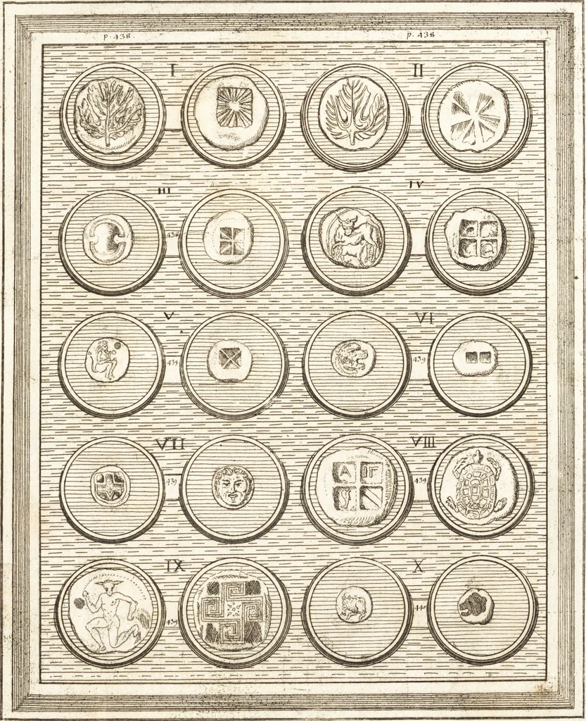 An illustration from Recherches sur l'origine, l'esprit et les progrès des arts de la Grèce : sur leur connexion avec les arts et la religion de plus anciens peuples connus : sur les monumens antiques de l'Inde, de la Perse, du reste de l'Asie, de l'Europe et de l'Égypte, 1785, leaf 554