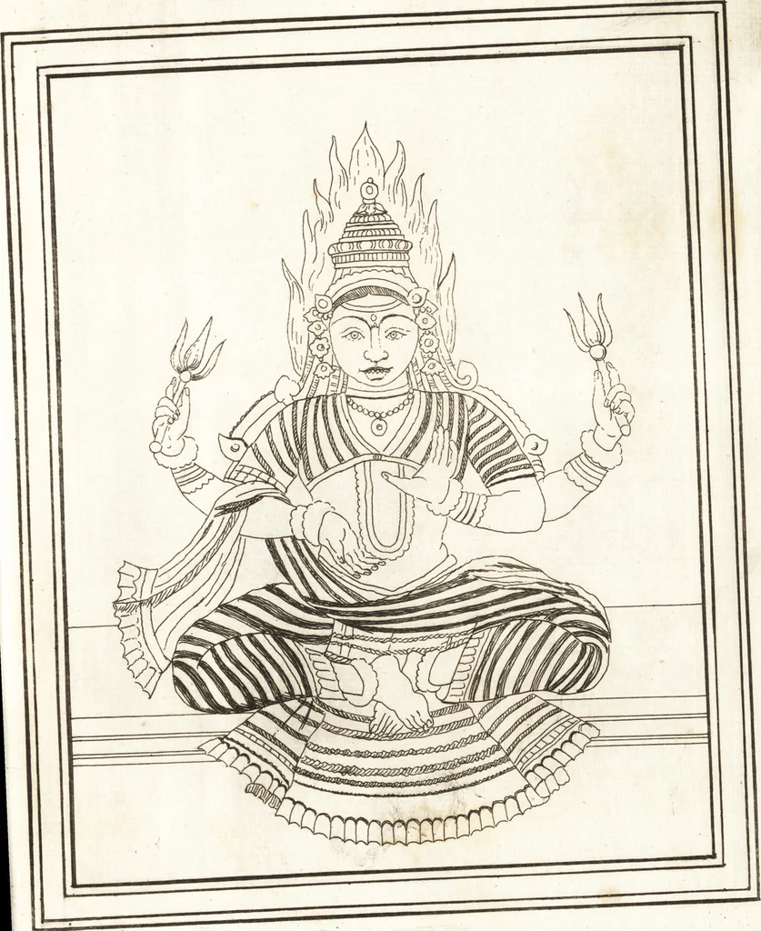 An illustration from Recherches sur l'origine, l'esprit et les progrès des arts de la Grèce : sur leur connexion avec les arts et la religion de plus anciens peuples connus : sur les monumens antiques de l'Inde, de la Perse, du reste de l'Asie, de l'Europe et de l'Égypte, 1785, leaf 206