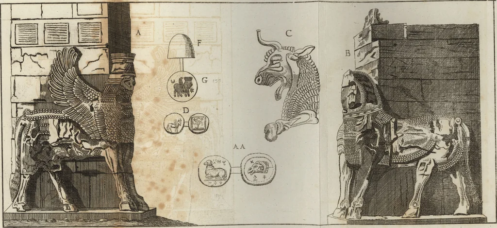 An illustration from Recherches sur l'origine, l'esprit et les progrès des arts de la Grèce : sur leur connexion avec les arts et la religion de plus anciens peuples connus : sur les monumens antiques de l'Inde, de la Perse, du reste de l'Asie, de l'Europe et de l'Égypte, 1785, leaf 216