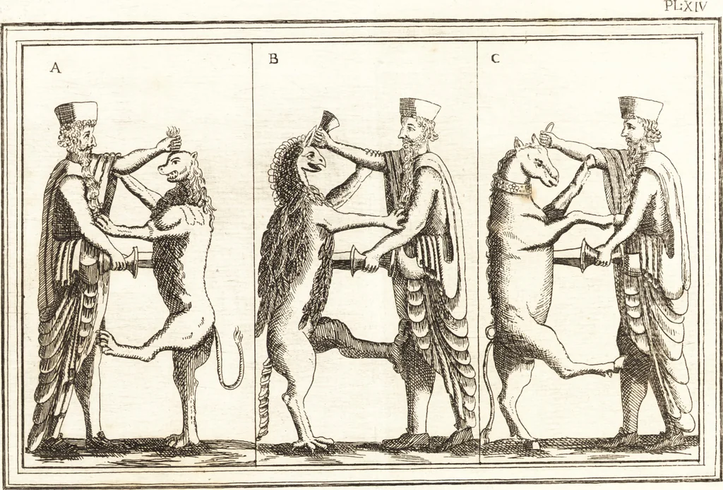 An illustration from Recherches sur l'origine, l'esprit et les progrès des arts de la Grèce : sur leur connexion avec les arts et la religion de plus anciens peuples connus : sur les monumens antiques de l'Inde, de la Perse, du reste de l'Asie, de l'Europe et de l'Égypte, 1785, leaf 226