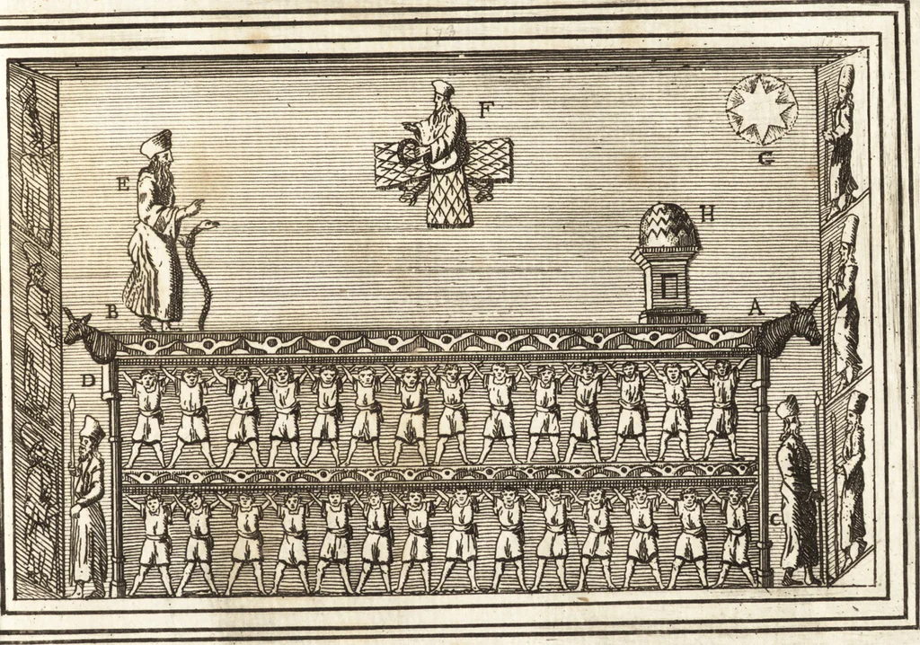 An illustration from Recherches sur l'origine, l'esprit et les progrès des arts de la Grèce : sur leur connexion avec les arts et la religion de plus anciens peuples connus : sur les monumens antiques de l'Inde, de la Perse, du reste de l'Asie, de l'Europe et de l'Égypte, 1785, leaf 236