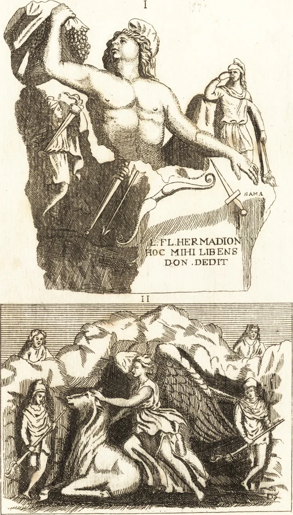 An illustration from Recherches sur l'origine, l'esprit et les progrès des arts de la Grèce : sur leur connexion avec les arts et la religion de plus anciens peuples connus : sur les monumens antiques de l'Inde, de la Perse, du reste de l'Asie, de l'Europe et de l'Égypte, 1785, leaf 238