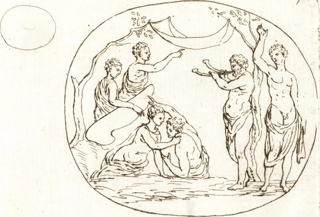 An illustration from Recueil de trois cent têtes et sujets de composition [graphic], 1775, leaf 178