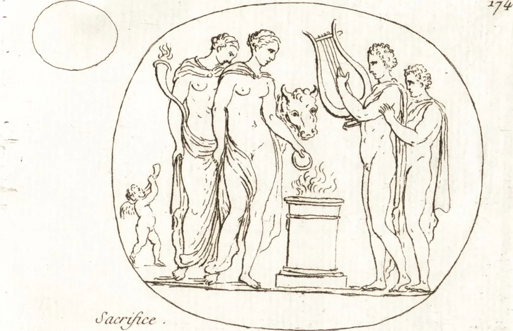 An illustration from Recueil de trois cent têtes et sujets de composition [graphic], 1775, leaf 182