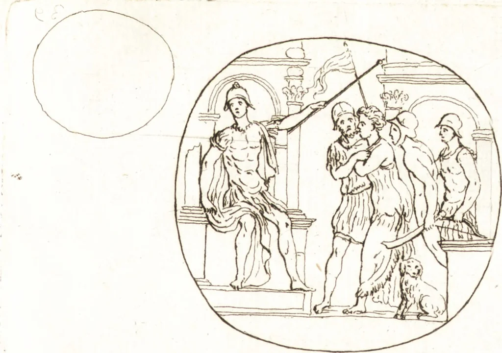 An illustration from Recueil de trois cent têtes et sujets de composition [graphic], 1775, leaf 222
