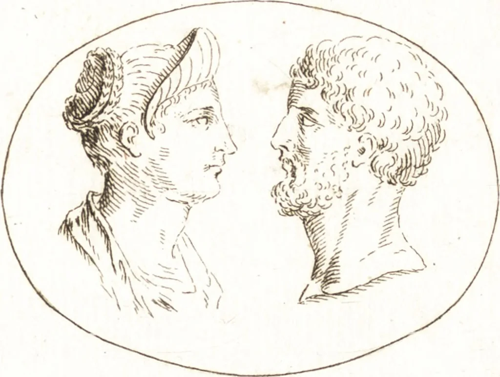 An illustration from Recueil de trois cent têtes et sujets de composition [graphic], 1775, leaf 42