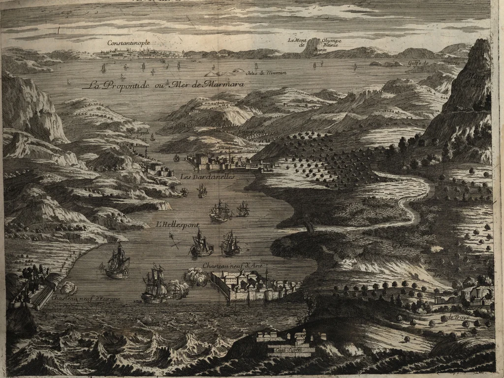 An illustration from Relation nouvelle d'un voyage de Constantinople : enrichie de plans levez par l'auteur sur les lieux, & des figures de tout ce qu'il y a de plus remarquable dans cette ville, 1680, leaf 48