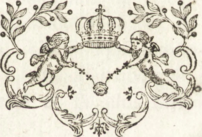 An illustration from Catalogue d'une riche et precieuse collection de tableaux des meilleurs & plus célébres maîtres des ecoles d'Italie, des Pays-Bas & de France, qui composent le cabinet de feu Messire Gabriel-François-Joseph de Verhulst : dont les héritiers proposent l'acquisition en total & en masse, 1779, leaf 8