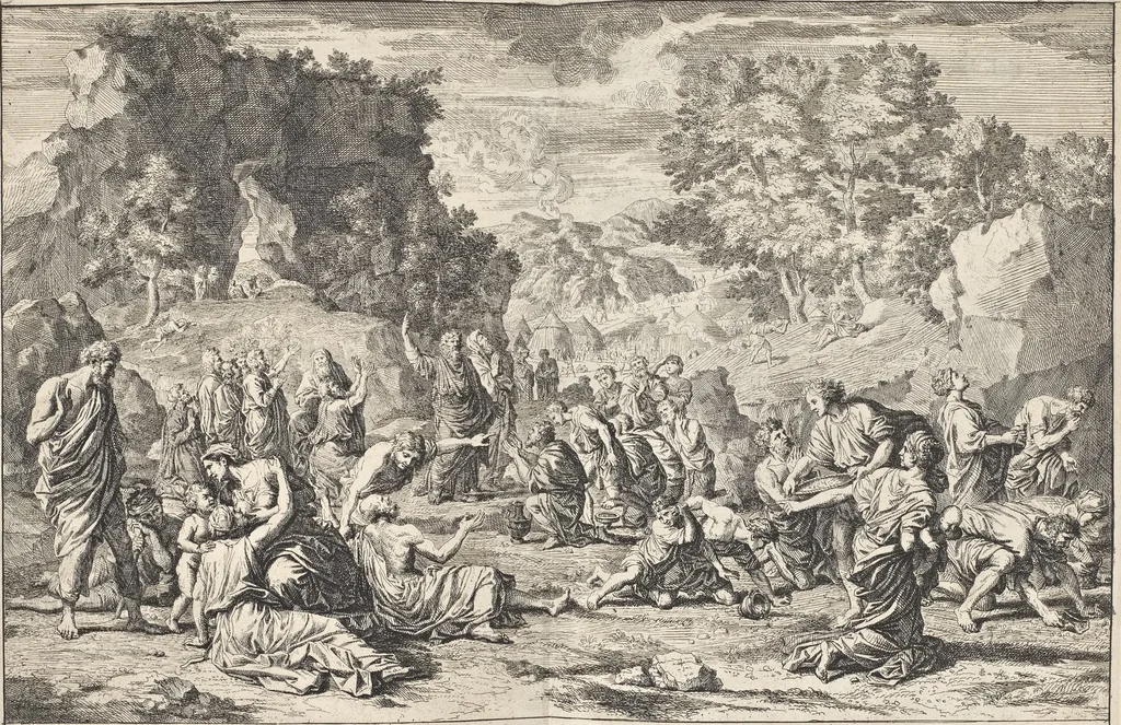 An illustration from Sentimens des plus habiles peintres du tems, sur la pratique de la peinture et sculpture : recueillis & mis en tables de preceptes, avec six discours academiques, extraits des conferences tenuës en l'Academie Royale desdits arts ... par Henry Testelin, peintre du roi, professeur & secretaire en ladite Academie, 1680, leaf 65