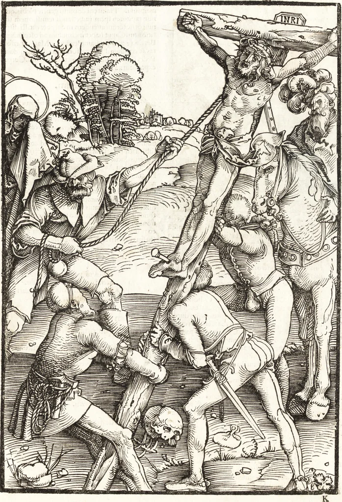 An illustration from Speculum passionis Domini Nostri Ihesu Christi : in quo relucẽt hec omnia singulariter vere & absolute, puta omnis p[er]fectio yerarchie, omniũ fidelium beatitudo, omnes virtutes, dona, fructus, et spiritualiũ bonorũ omnium efficacia, quod in fine prime partis huius speculi manifestissime cõprobat̃, 1507, leaf 114